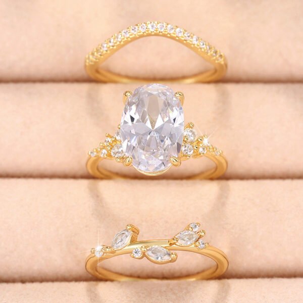 0a86a368-c07d-4bd7-ba1f-31078a6f4b30.jpg Zircon Ring Set Goose Egg-shaped Cut Ring For Women