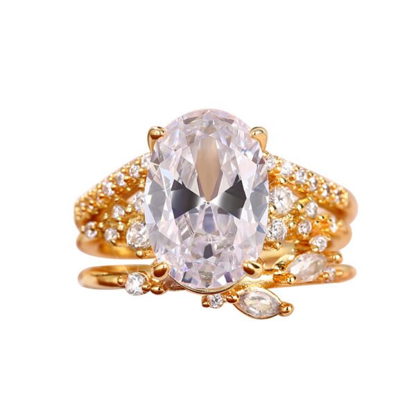 12473930-8267-48d0-b7ee-96a7047161a2.jpg Zircon Ring Set Goose Egg-shaped Cut Ring For Women