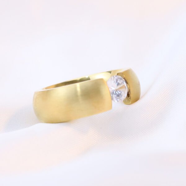 European And American Fashion Minimalist Gold Diamond Trendy Unique Ring