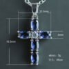 New Hot-Selling Fashionable Minimalist High-End Necklace Inlaid with Blue Oval Zircon_Auragemd
