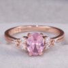15957102506_1912901380 pink zircon princess ring, European and American goose egg-shaped simulation diamond engagement ring_Auragemd