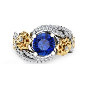 Flower Rose Two-tone Ring For Women