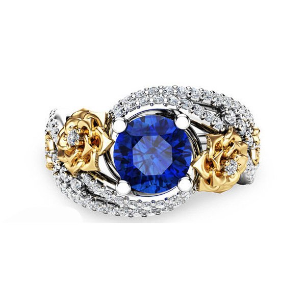 Flower Rose Two-tone Ring For Women