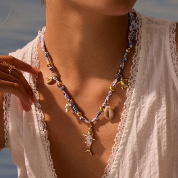 Vacation Style Starfish Shell Hand-knitted Rope Necklace Clavicle Chain