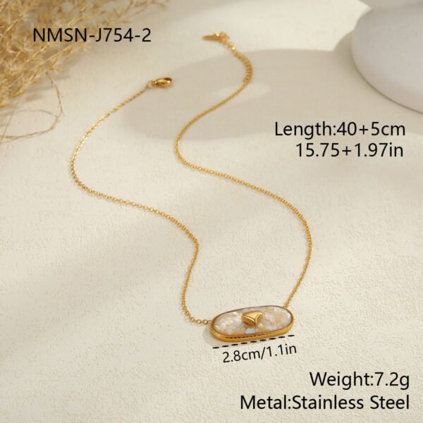 Love Heart-shaped Oil Dripping Stainless Steel Plated 18K Gold Necklace