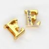 8mm Gold Half Diamond Beads English White Diamond Letters