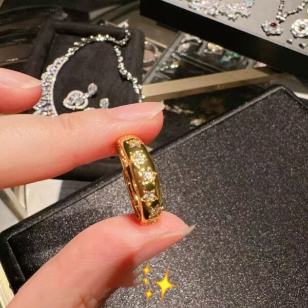 Simple Design Golden Lava Texture Open Ring