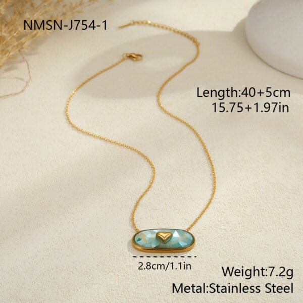 Love Heart-shaped Oil Dripping Stainless Steel Plated 18K Gold Necklace