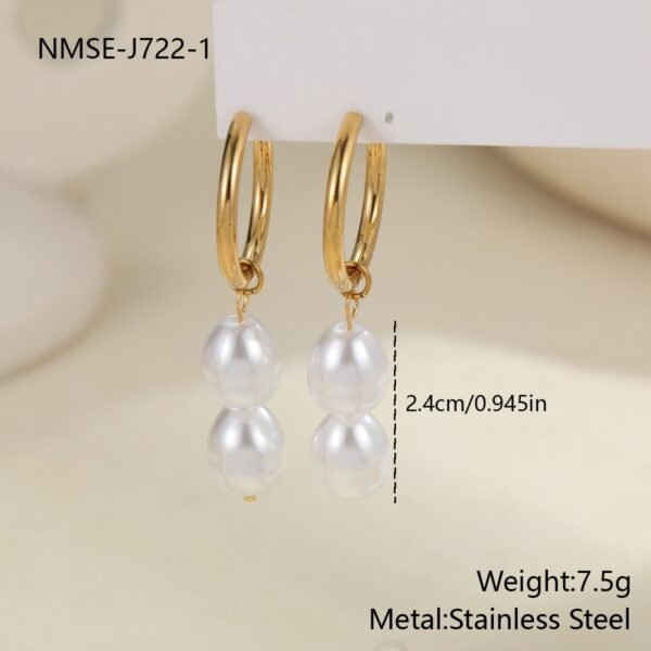 Pearl Earrings Long Tassel Stainless Steel Earrings Design Earrings