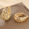 Elegant And Retro Geometric Hollowed-out Pattern Large Ear Rings In European And American Style