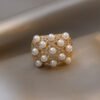 Copper Zircon Pearl Niche Design Ring Personalized And Exaggerated