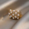 Copper Zircon Pearl Niche Design Ring Personalized And Exaggerated