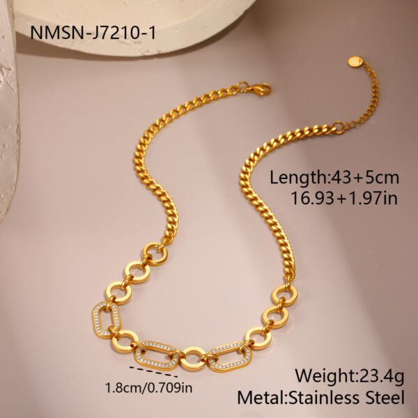 Geometric Heart-shaped Titanium Steel Necklace Clavicle Chain