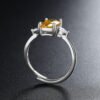 Ring Women's Simple Rectangular Yellow Diamond Zircon Opening Ring Diamond