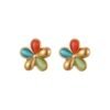 Colorful Opal Flowers Stainless Steel Studs