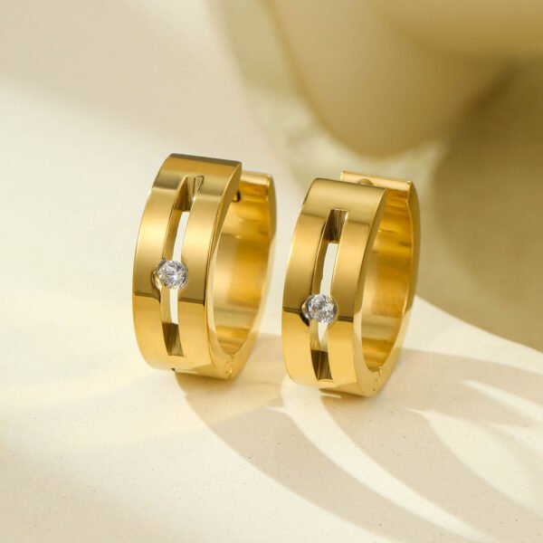 Diamond Titanium Steel Earrings