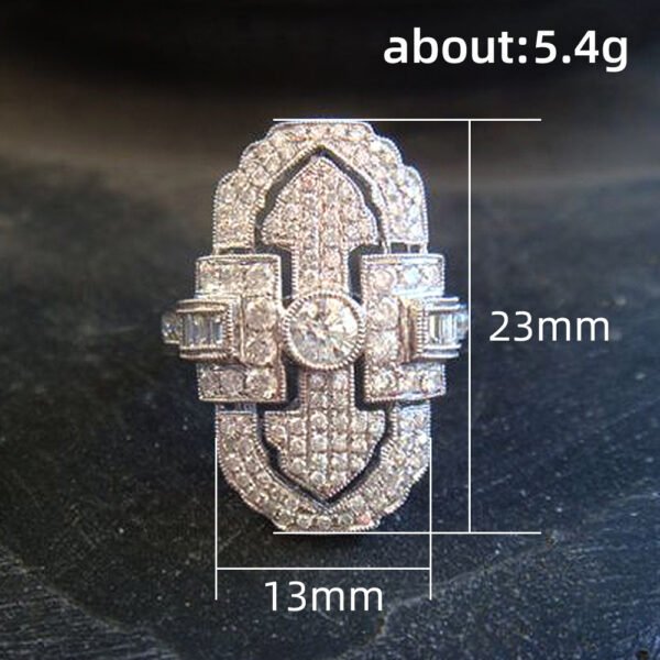 Unique Shape Full Rhinestone Zircon Ring