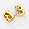 8mm Gold Half Diamond Beads English White Diamond Letters