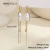 Pearl Earrings Long Tassel Stainless Steel Earrings Design Earrings