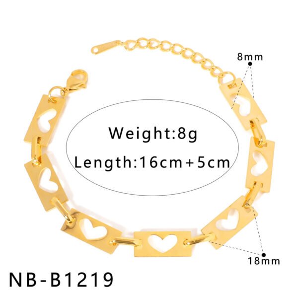 Peach Heart Tag Lobster Buckle Bracelet For Women