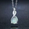 European And American Water Drop Opal Pendant Necklace
