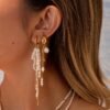 Pearl Earrings Long Tassel Stainless Steel Earrings Design Earrings