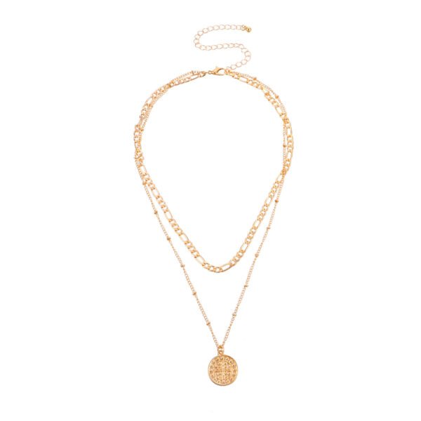 Ornament Fashion Cross Wafer Trend Female Double Layer Temperament Personality Necklace