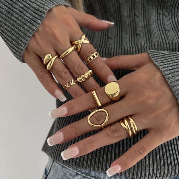 Hip Hop Style Women's Ring Set