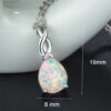 European And American Water Drop Opal Pendant Necklace