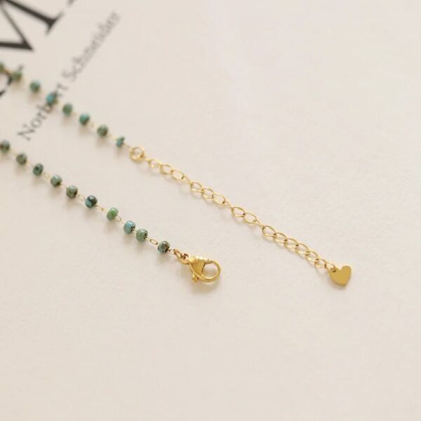 European And American-style Dopamine Titanium Steel Natural Stone Necklace