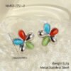 Colorful Opal Flowers Stainless Steel Studs
