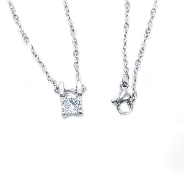 Simple Zircon Inlaid Plated Unisex Necklace