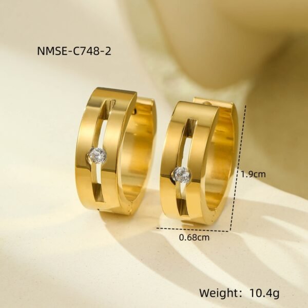 Diamond Titanium Steel Earrings