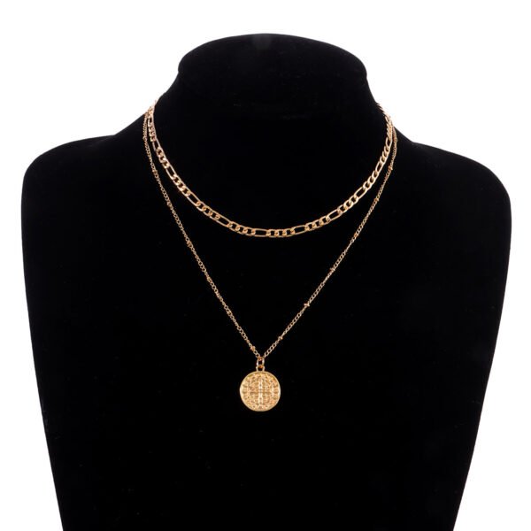 Ornament Fashion Cross Wafer Trend Female Double Layer Temperament Personality Necklace