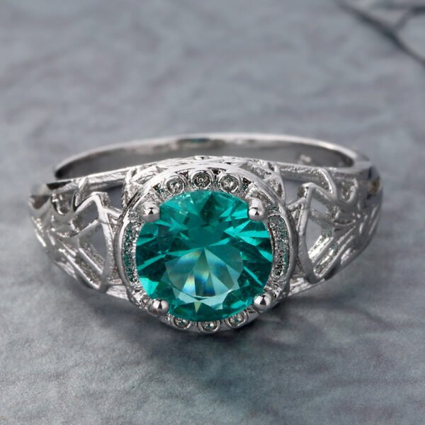 New Copper Plate Inlaid Zircon Ring