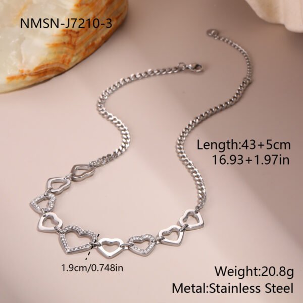 Geometric Heart-shaped Titanium Steel Necklace Clavicle Chain