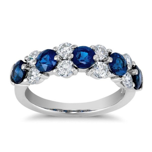 Korean-Style INS Trendy Light Luxury Design Niche Lava Klein Blue Block Couples Ring for Men and Women_Auragemd