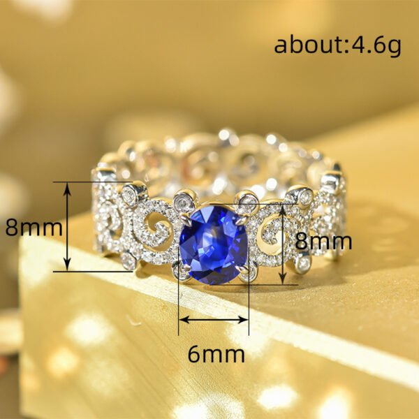 O1CN019mD4fl1myaPYfY9AA_!!2207710525023-0-cib Hollowed-Out Patterned Leaf Vine Ring - European & American Style Simulated Sapphire Similar Ring_Auragemd