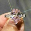 Women's Minimalist Pink Teardrop Pear-Shaped Zircon Ring - High-End Banquet Wedding Ring_Auragemd