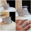 Multi-Layered Design Ring for Women - Unique Niche-Style Jewelry, Fashionable Sparkling Zircon Statement Ring_Auragemd