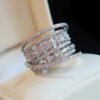 Multi-Layered Design Ring for Women - Unique Niche-Style Jewelry, Fashionable Sparkling Zircon Statement Ring_Auragemd