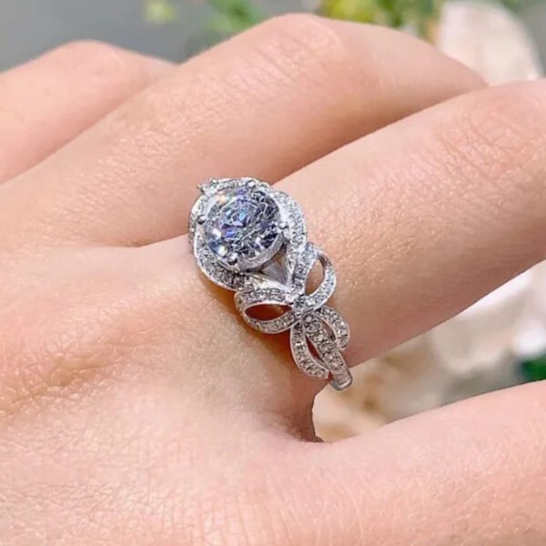 Gentle Princess Fairy-Style Ring for Women - Bowknot Geometric Design Jewelry, Elegant Sweet Light Luxury Style_Auragemd