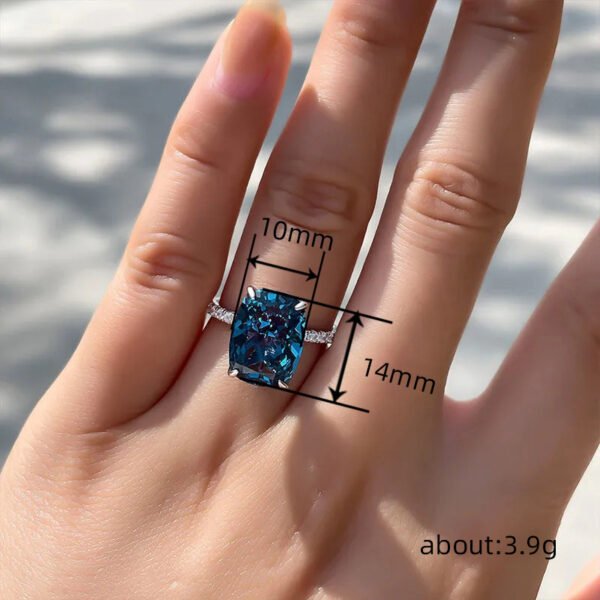 New Style Inlaid Simulated Topaz Ring - Square Four-Prong Versatile Ring, European & American Luxury Women's Jewelry_Auragemd