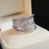 Multi-Layered Design Ring for Women - Unique Niche-Style Jewelry, Fashionable Sparkling Zircon Statement Ring_Auragemd
