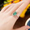 European & American Luxury Trapezoidal Geometric Statement Couples Rings for Women - Retro Luxurious Bold Index Finger Rings_Auragemd