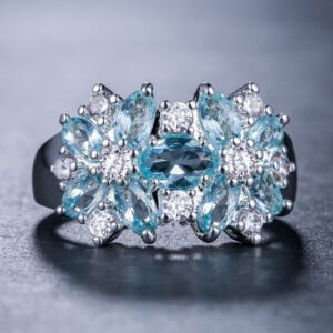 Best-Selling Floral Ring for Women - Colorful Marquise Micro-Inlaid Accessory Ring_Auragemd