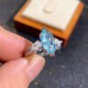 Copper-Set Light Blue Marquise-Cut Zircon Wedding Ring - Women's Jewelry_Auragemd