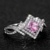 Creative Cross-Wrapped Pink Diamond Zircon Ring - Women's Daily Versatile Jewelry_Auragemd