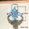 Copper-Set Light Blue Marquise-Cut Zircon Wedding Ring - Women's Jewelry_Auragemd