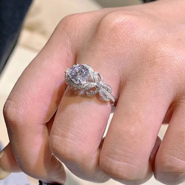 Gentle Princess Fairy-Style Ring for Women - Bowknot Geometric Design Jewelry, Elegant Sweet Light Luxury Style_Auragemd